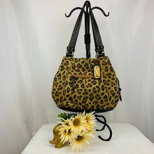 💰🎄Tignanello Genuine Leather Cheetah Print Shoulder Bag